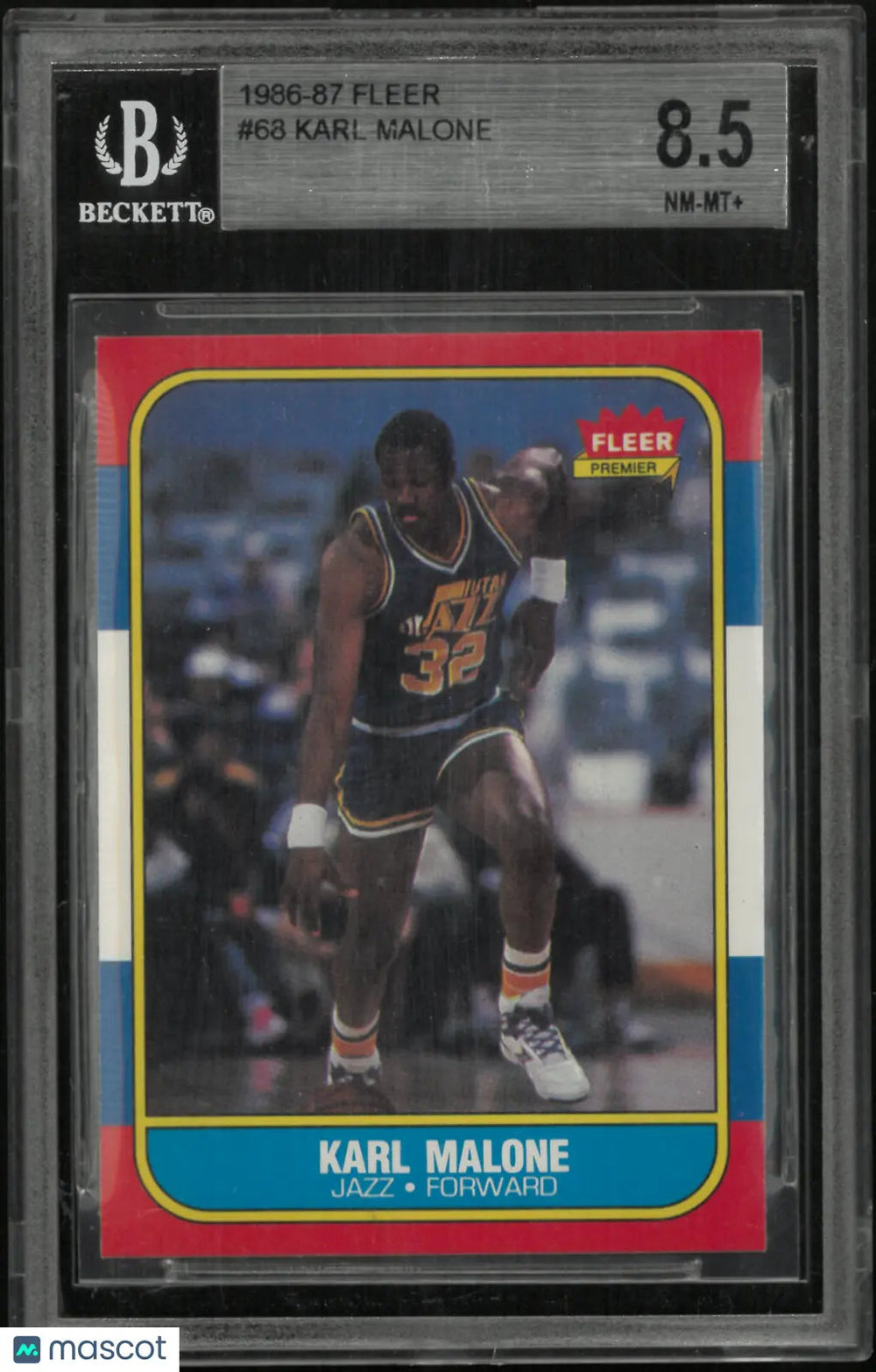 1986 Fleer Basketball Karl Malone #68 BGS 8.5