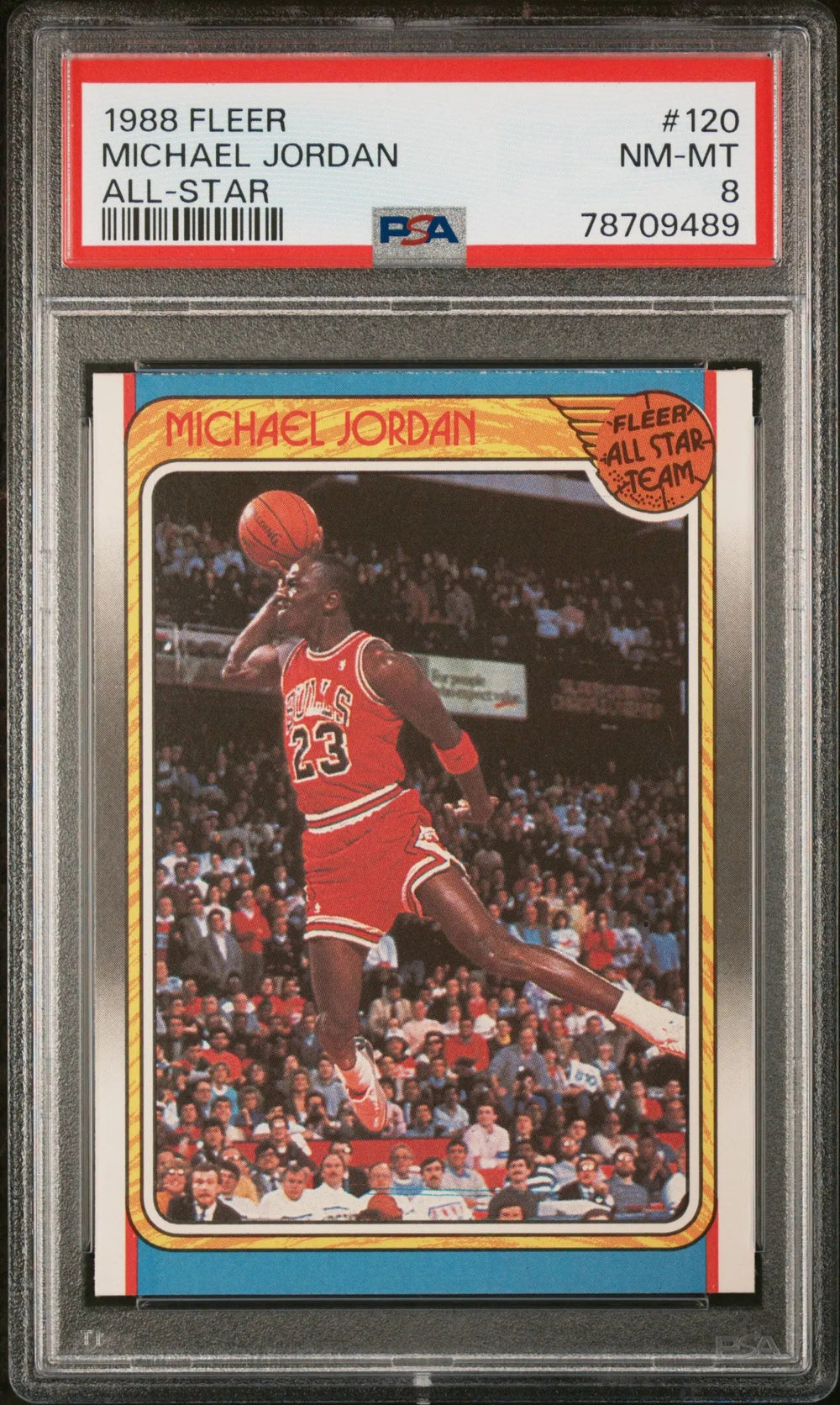 1988 Fleer Basketball All Star Michael Jordan #120 PSA 8