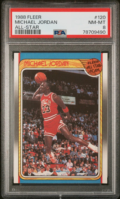 1988 Fleer Basketball All Star Michael Jordan #120 PSA 8