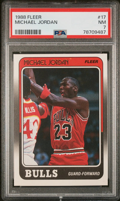 1988 Fleer Basketball Michael Jordan #17 PSA 7