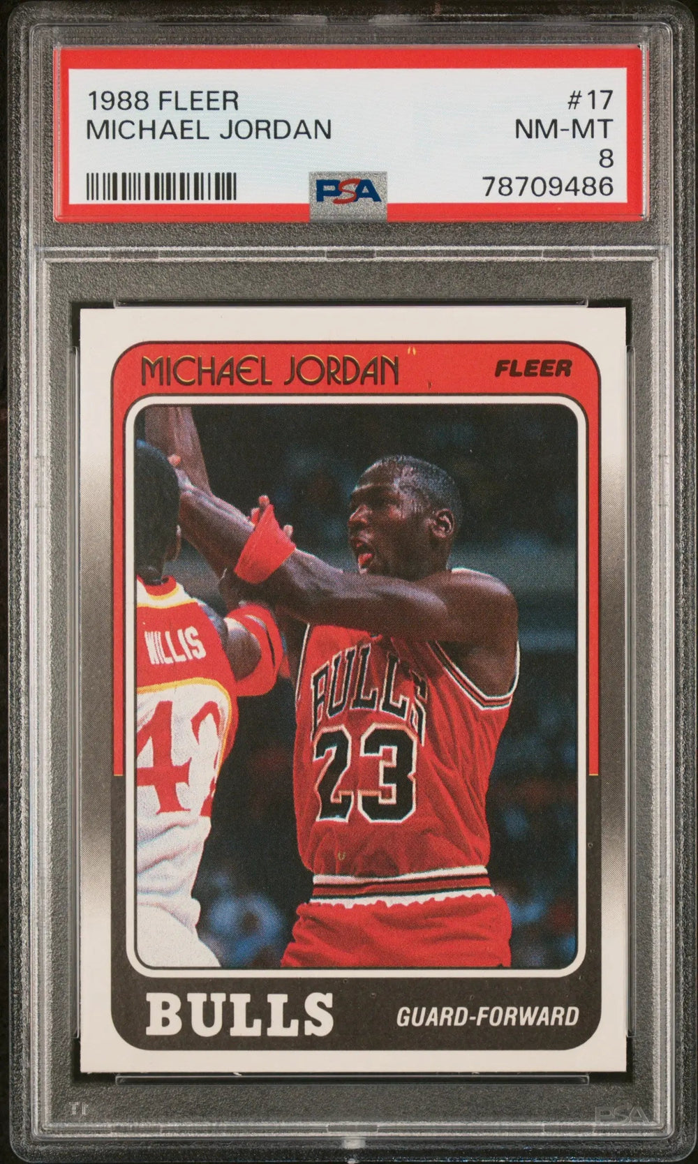 1988 Fleer Basketball Michael Jordan #17 PSA 8