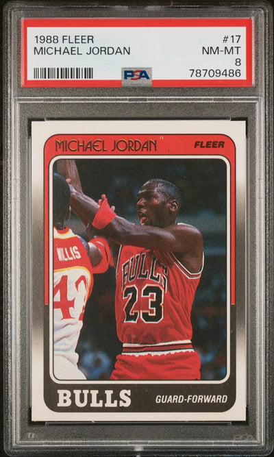 1988 Fleer Basketball Michael Jordan #17 PSA 8