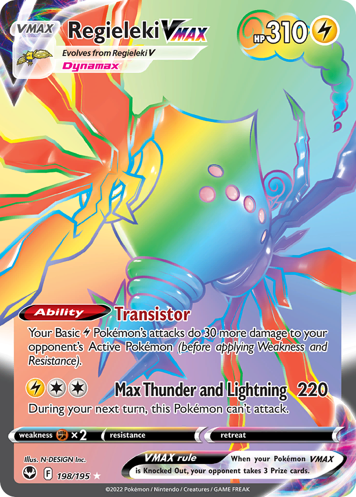 Regieleki Vmax 198 195 Silver Tempest Holofoil