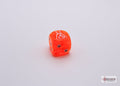 Chessex Lab Dice Translucent Neon Orange / White Black Light 8 Dice Set 30060