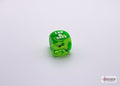 Chessex Lab Dice Translucent Rad Green / White Black Light 8 Dice Set 30062