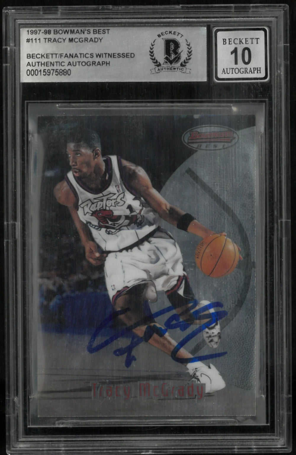 1997-98 Bowman's Best Basketball Tracy McGrady In Person Auto BGS Authentic