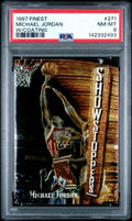 1997 Topps Finest Michael Jordan Show Stoppers #271 With Coating PSA 8