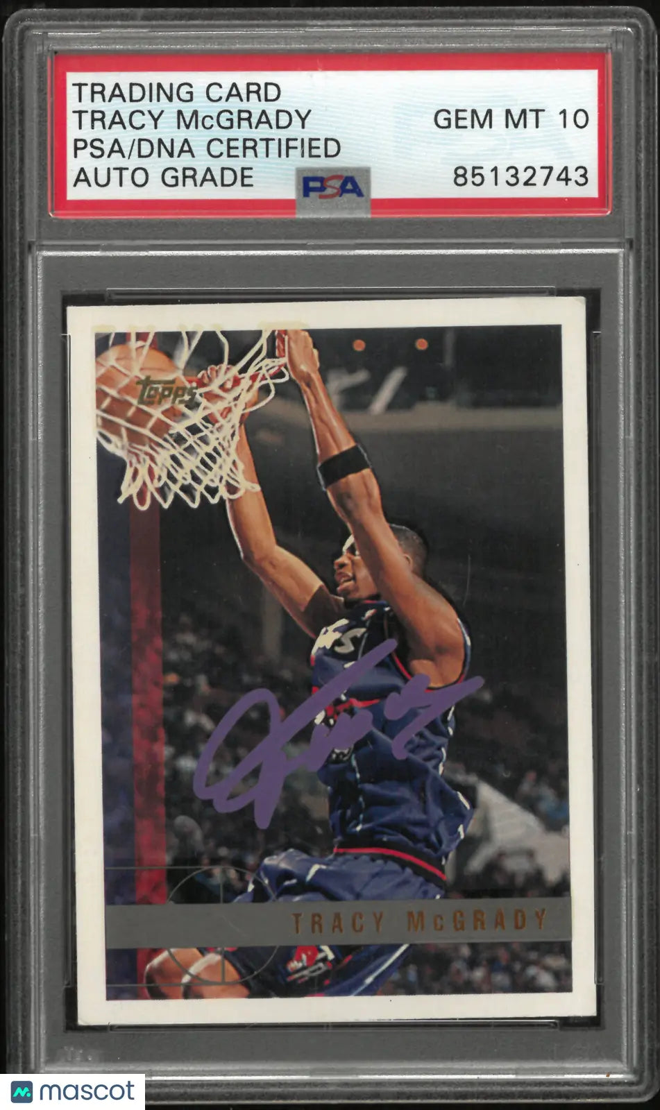 1997 Topps NBA Properties Autograph Tracy McGrady PSA Auto Grade 10