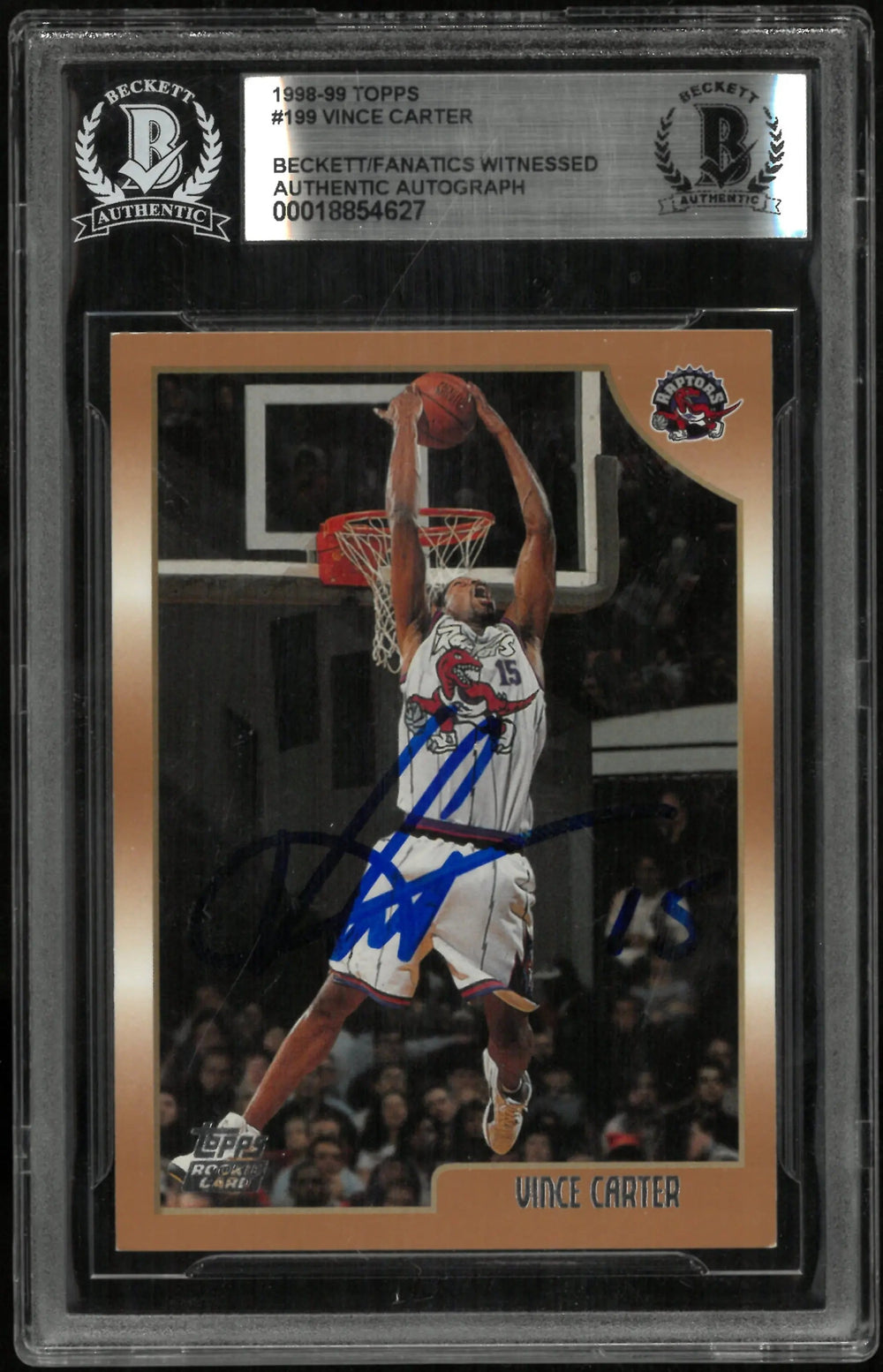 1998-99 Topps Basketball Vince Carter Rookie In Person Auto BGS Authentic
