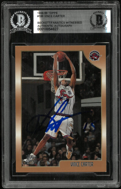 1998-99 Topps Basketball Vince Carter Rookie In Person Auto BGS Authentic