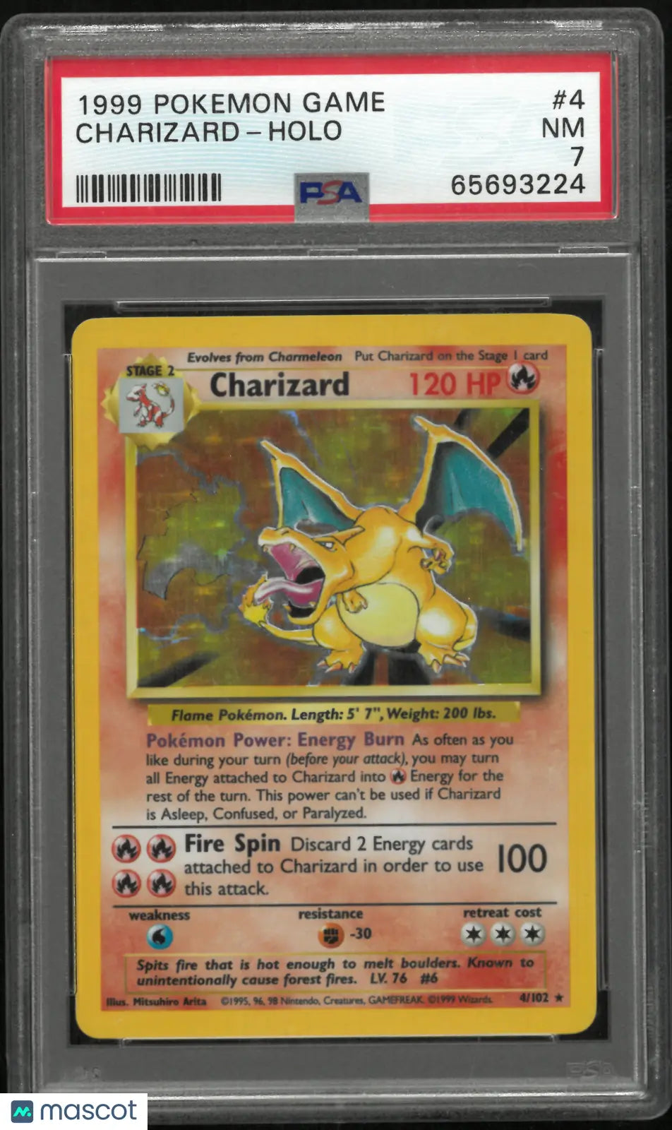 1999 Pokemon Game Charizard Holo PSA 7 #4