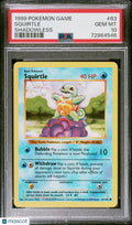 1999 Pokemon Game Squirtle Shadowless PSA 10 #63