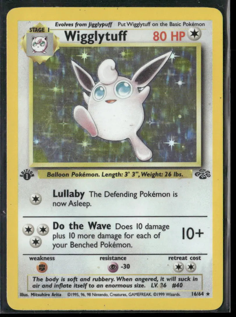 1999 Pokemon Jungle 1st Edition Holofoil Wigglytuff 16/64