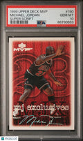1999 Upper Deck MVP Basketball Michael Jordan #190 Super Script PSA 10