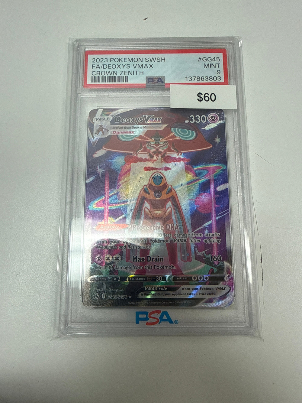 Pokemon Deoxys Vmax #gg45/gg70 PSA 9