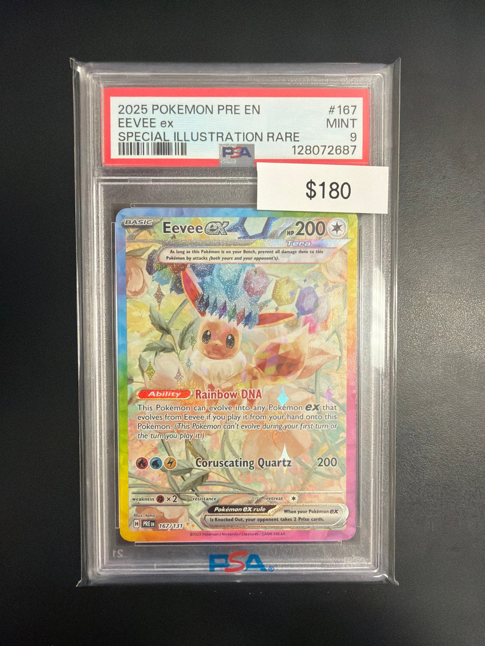 Pokemon Prismatic Evolutions Eevee EX #167 PSA 9