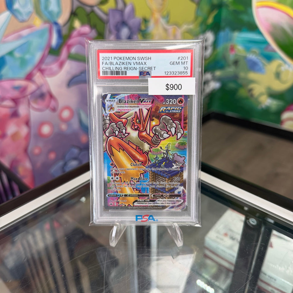 Pokemon Chilling Reign Blaziken VMAX #201 PSA 10