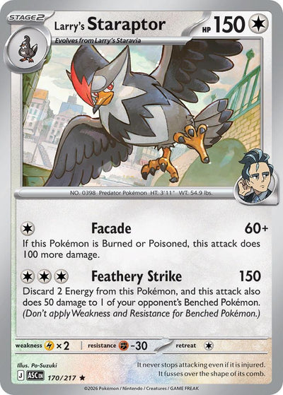 Larry's Staraptor - 170/217 - Rare [me025-170] [Holo]