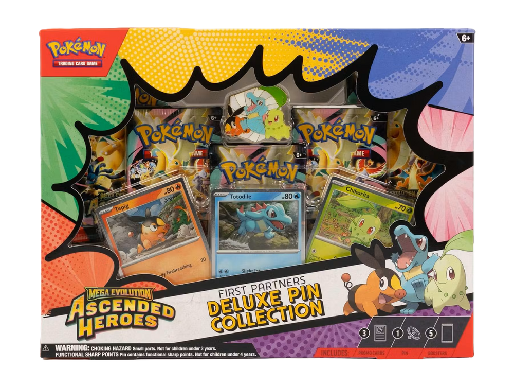 Pokemon Mega Evolution Ascended Heroes First Partners Deluxe Pin Collection Box