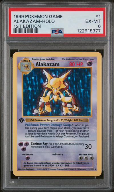PSA 6 ALAKAZAM-HOLO 1ST EDITION