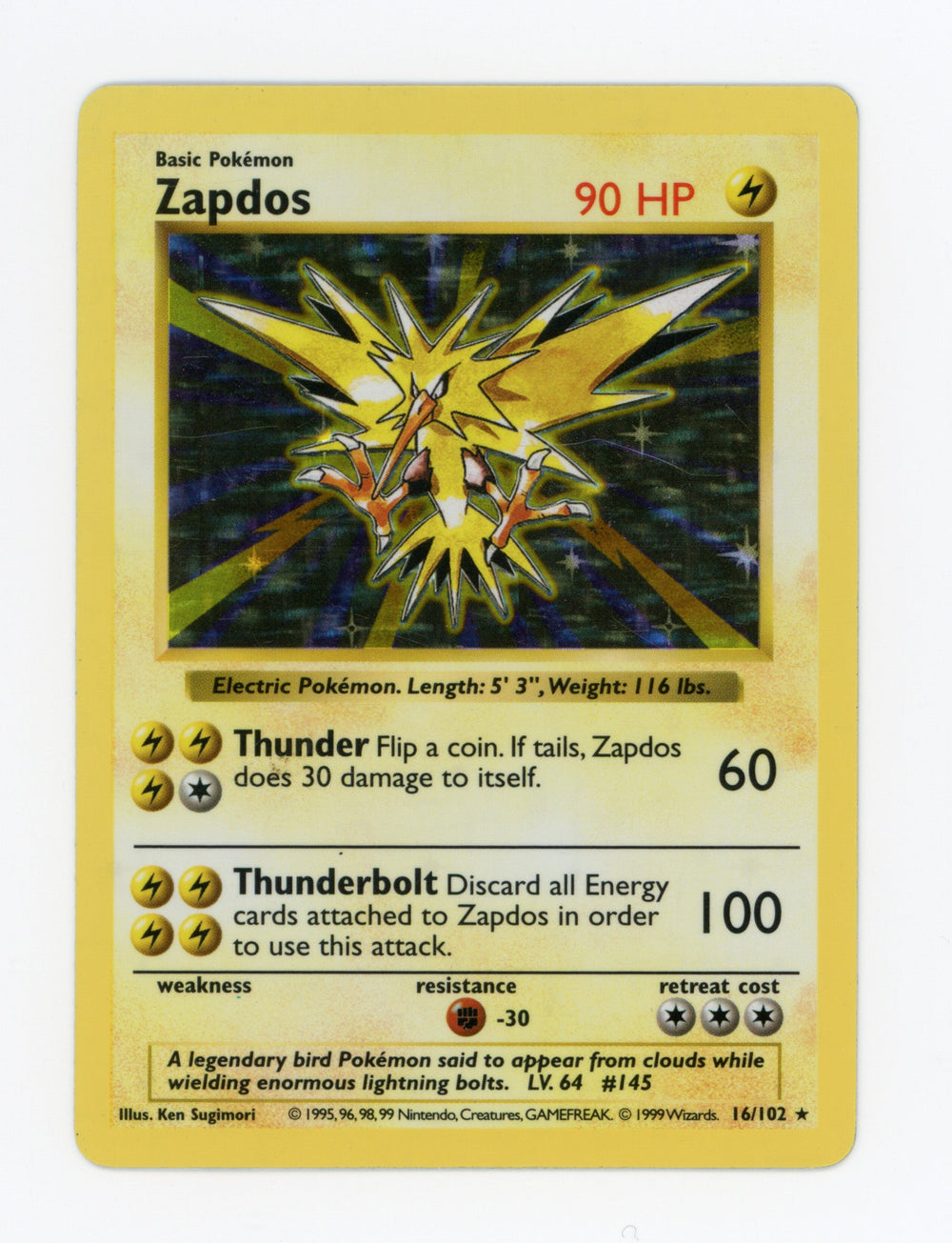 Zapdos — Rare|Shadowless|Holo — ID 17573