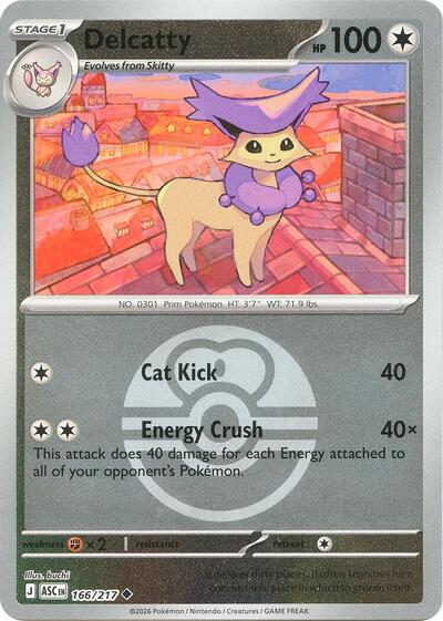 Delcatty - Love Ball - 166/217 - Uncommon [me025-166] [Reverse Holo]