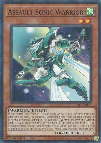 Assault Sonic Warrior - BLZD-EN005 - Common - 1st Edition