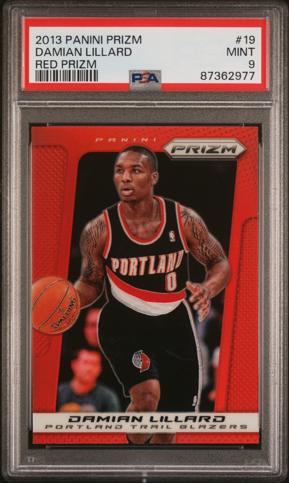 2013 Panini Prizm - #19 - Damian Lillard - Red Prizm Target Exclusive - PSA Graded Card