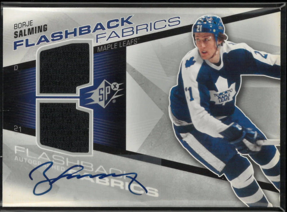 2000-09 Upper Deck SPX Flashback Fabrics Autograph Borje Salming Auto Patch
