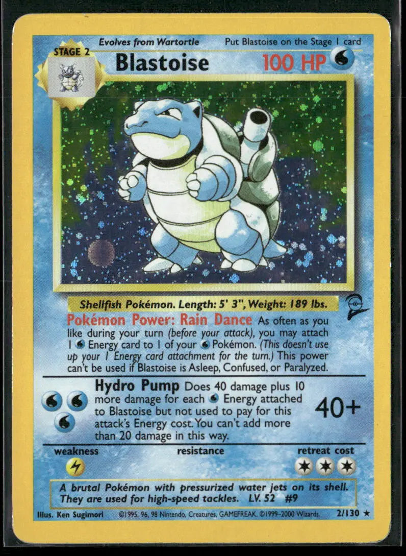 2000 Pokemon Base Set 2 Holo Rare Blastoise 2/130 MP