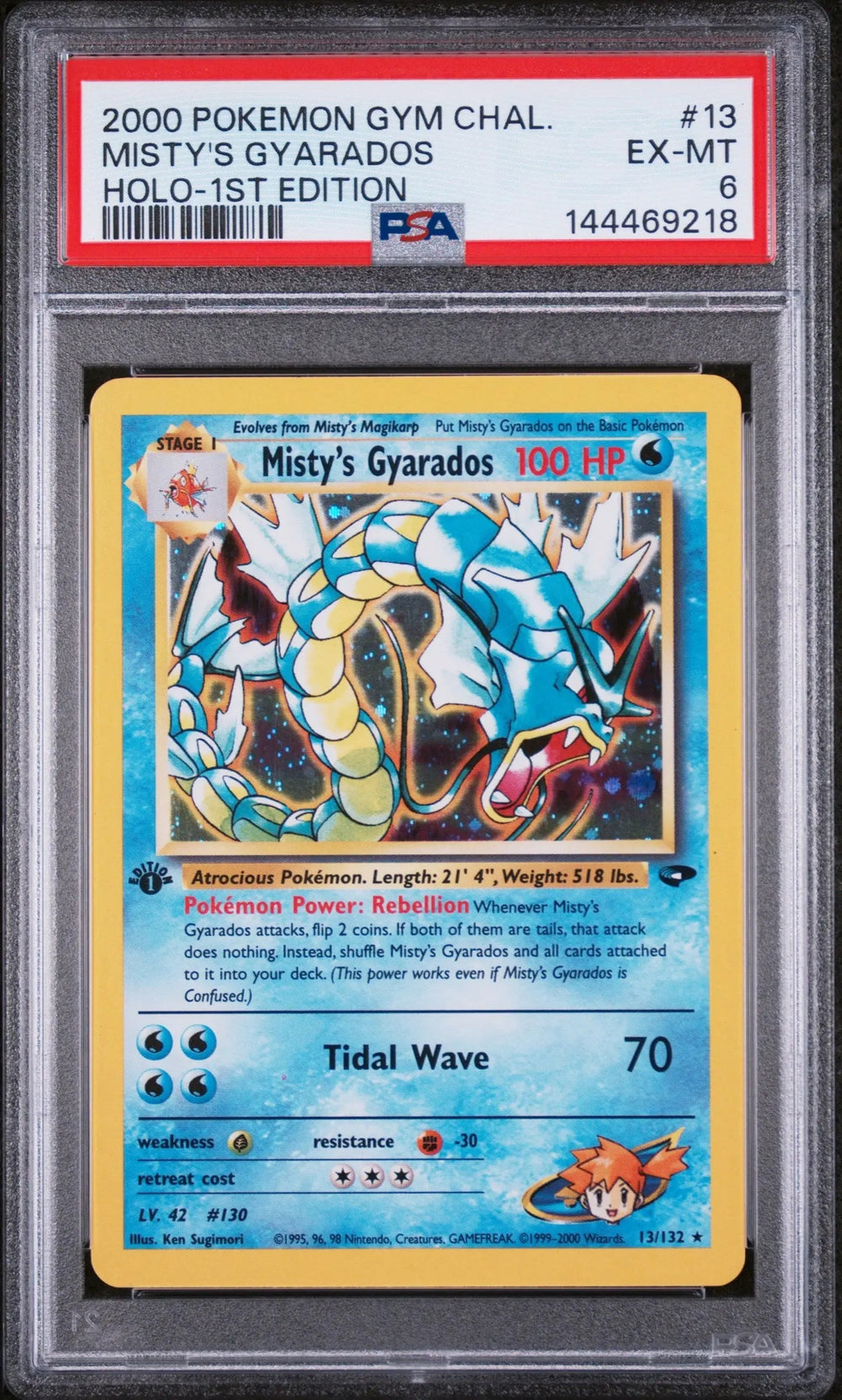 2000 Pokemon Gym Challenge Misty's Gyarados Holo-1st Edition PSA 6 13/132