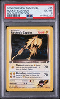 2000 Pokemon Gym Challenge Rocket's Zapdos Holo-1st Edition PSA 6 15/132