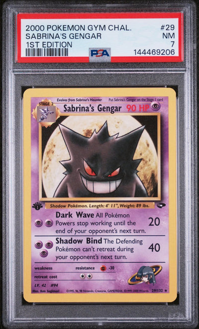 2000 Pokemon Gym Challenge Sabrina's Gengar 1st Edition PSA 7 29/132