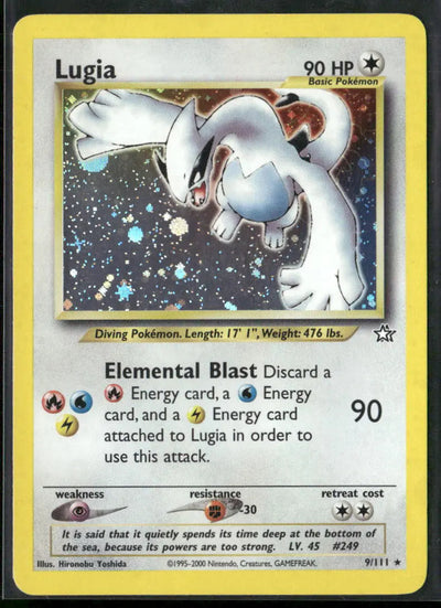 2000 Pokemon Neo Genesis Unlimited Holofoil Lugia 9/111