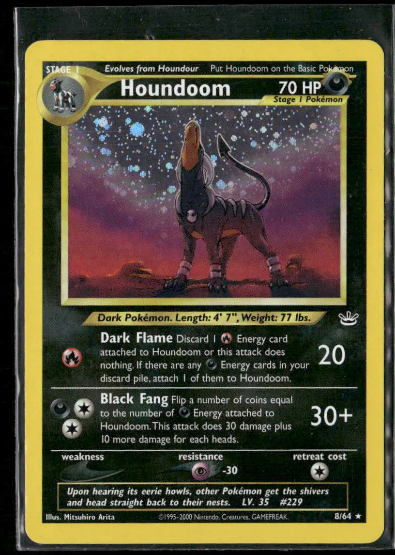 2000 Pokemon Neo Revelation Unlimited Holofoil Houndoom 8/64