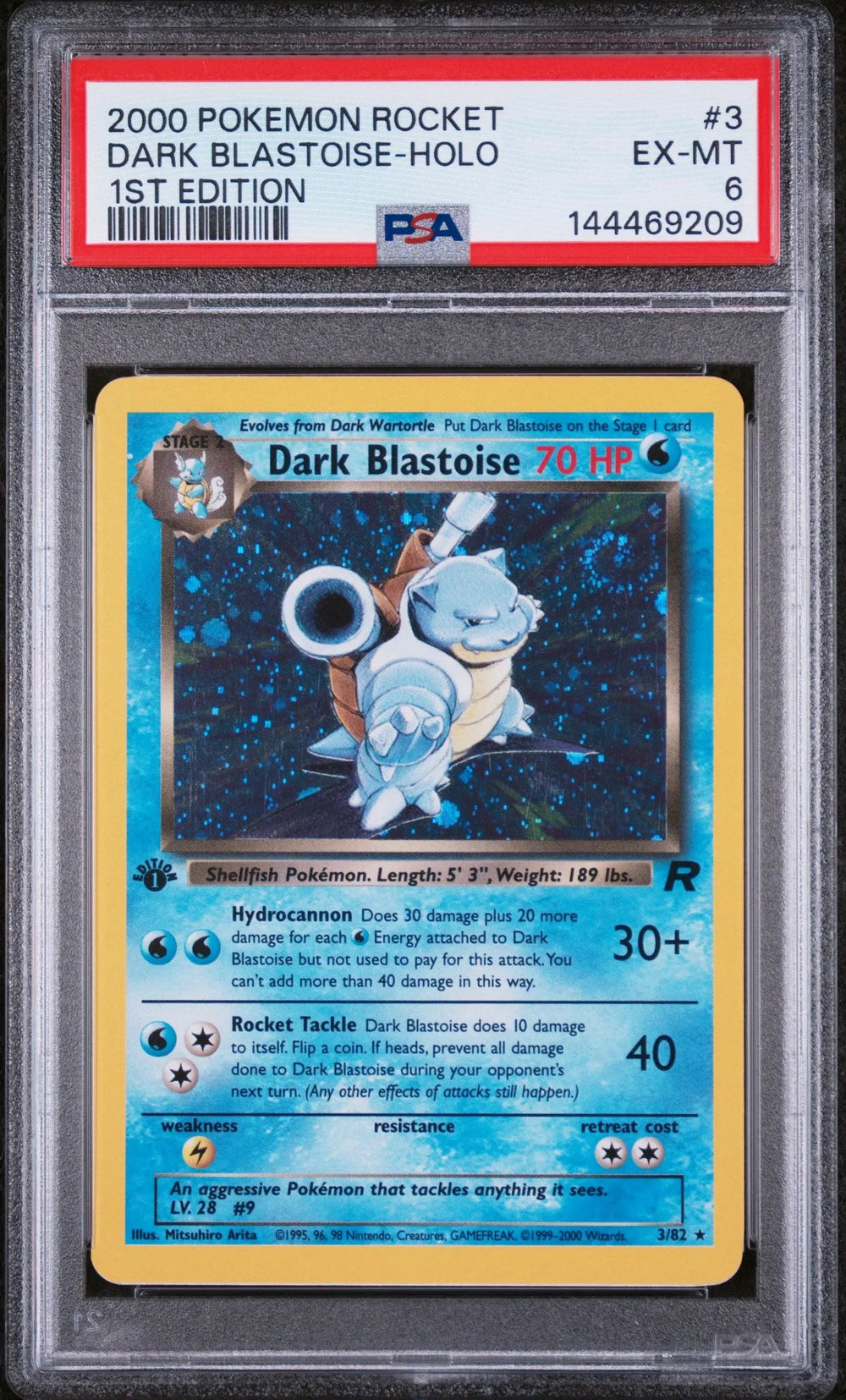 2000 Pokemon Rocket Dark Blastoise Holo 1st Edition PSA 6 3/82
