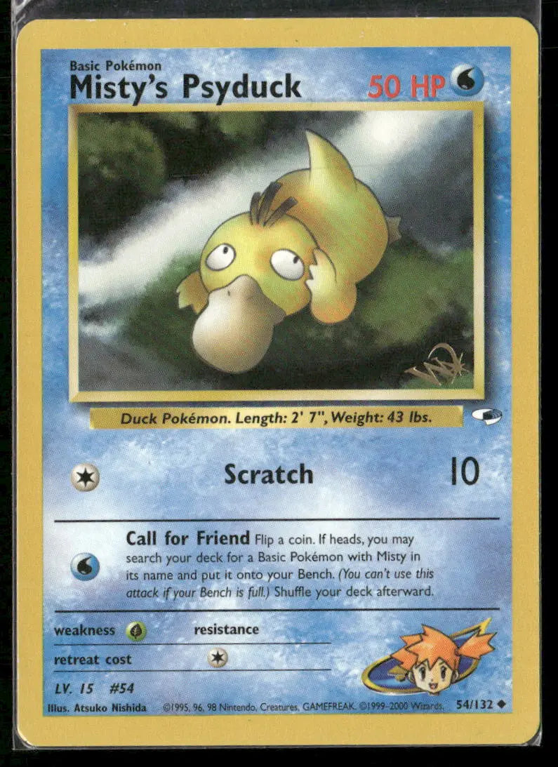 2000 Pokemon WoTC Promo W Stamped Misty's Psyduck 054/132 LP