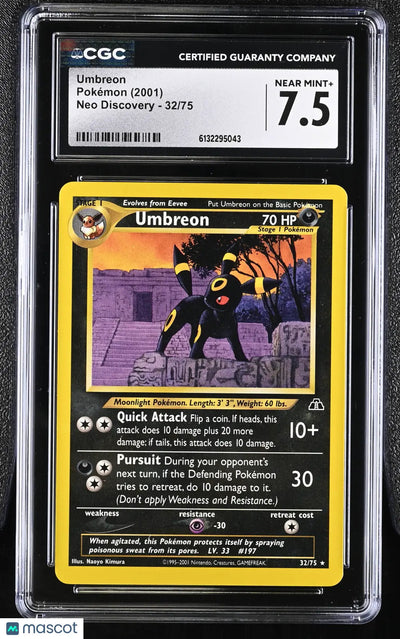 2001 Pokemon Neo Discovery Umbreon CGC 7.5 #32/75