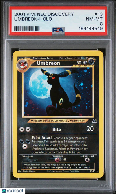 2001 Pokemon Neo Discovery Umbreon Holo PSA 8 13/75