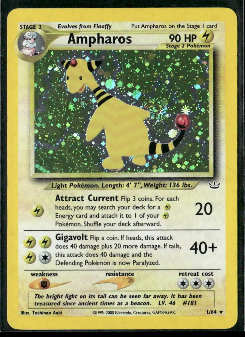 2001 Pokemon Neo Revelation Ampharos Swirl 1/64