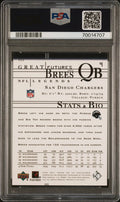 2001 Upper Deck Legends Drew Brees In Person Auto Autograph PSA Authentic #111