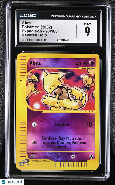 2002 Pokemon Expedition Abra Reverse Holo 93/165 CGC 9 #93/165