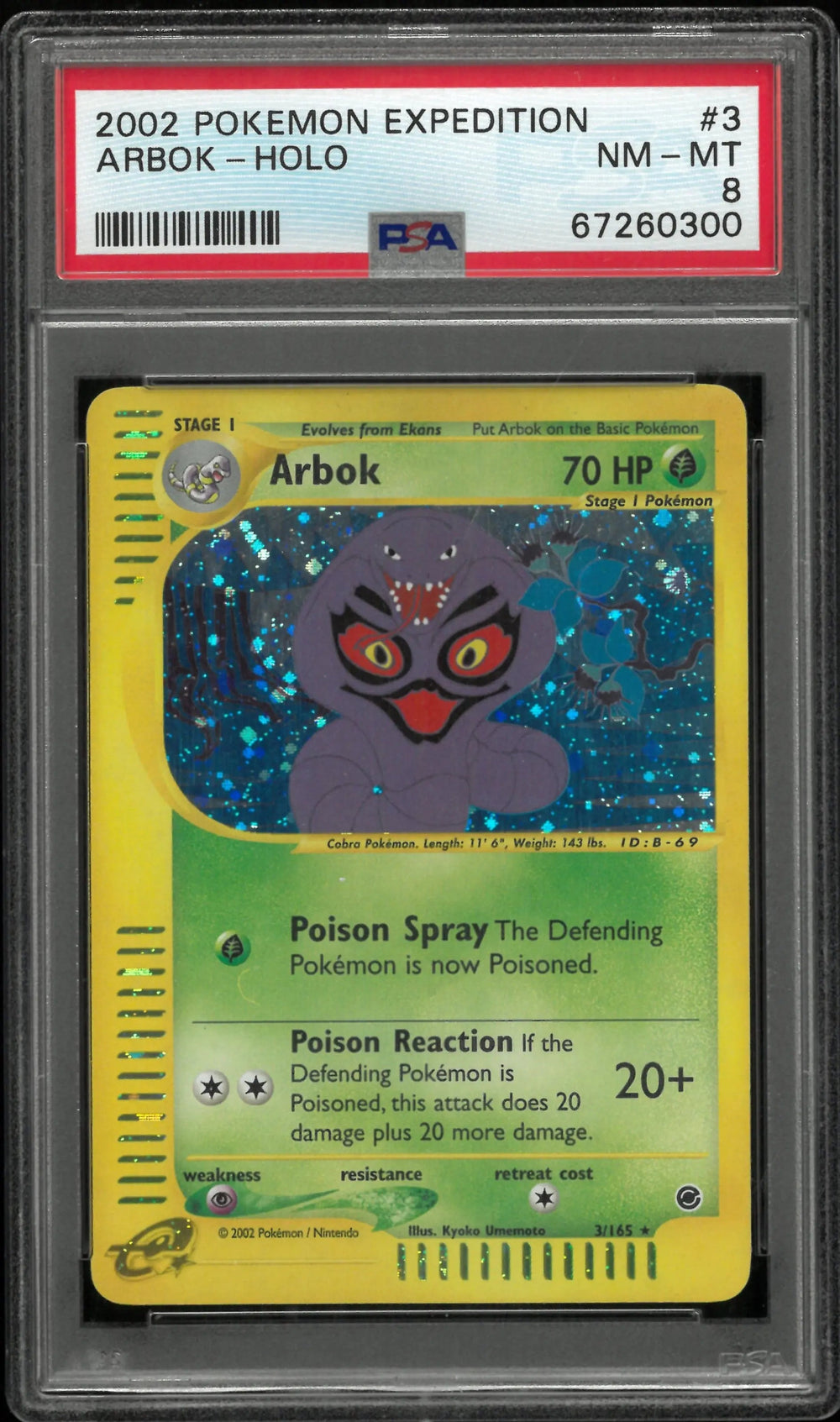 2002 Pokemon Expedition Arbok Holo PSA 8 #3