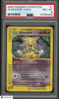 2002 Pokemon Expedition Holofoil Alakazam 1/165 PSA 8