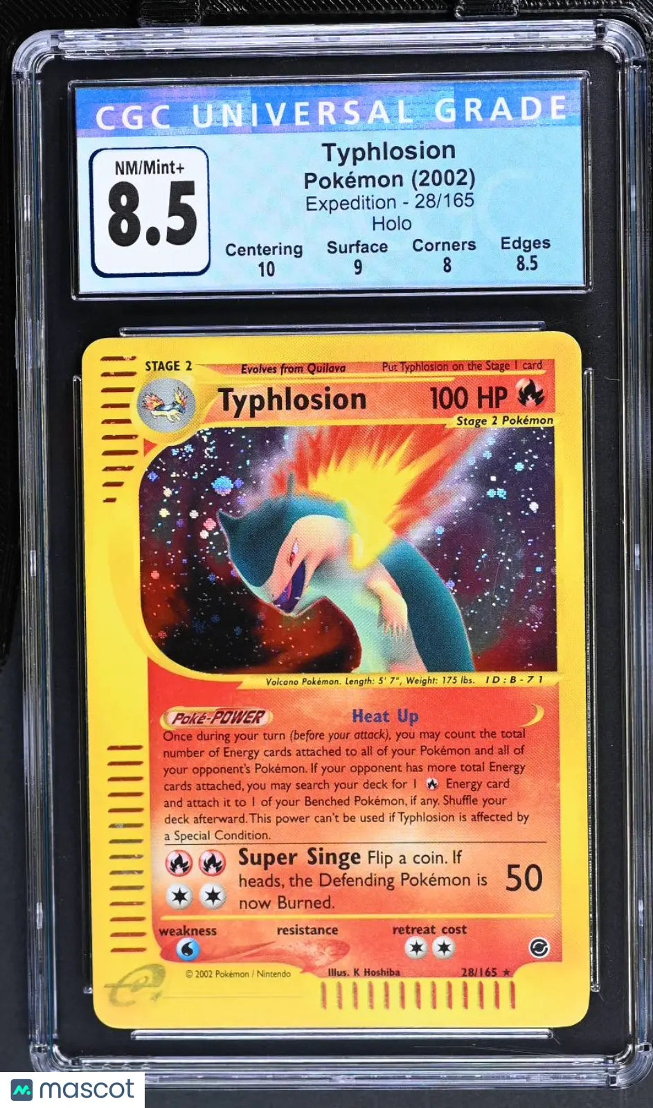 2002 Pokemon Expedition Holofoil Typhlosion 28/165 CGC 8.5