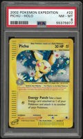 2002 Pokemon Expedition Pichu Holo PSA 8 Swirl 22/165