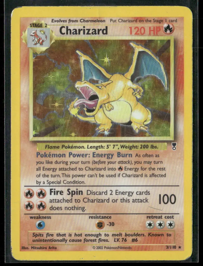 2002 Pokemon Legendary Collection Holofoil Charizard 3/110 MP