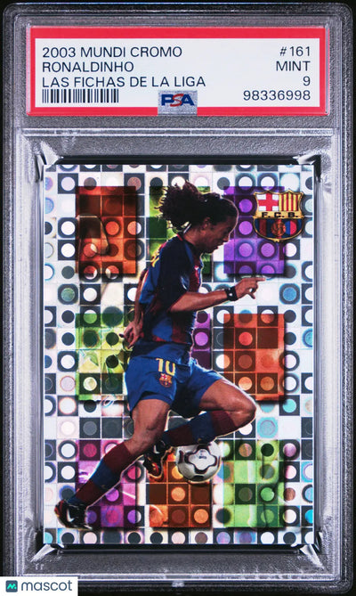 2003 Mundi Cromo Las Fichas De La Liga Ronaldinho #161 PSA 9