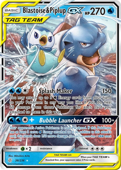Blastoise & Piplup GX - 38/236 - (SM - Cosmic Eclipse)
