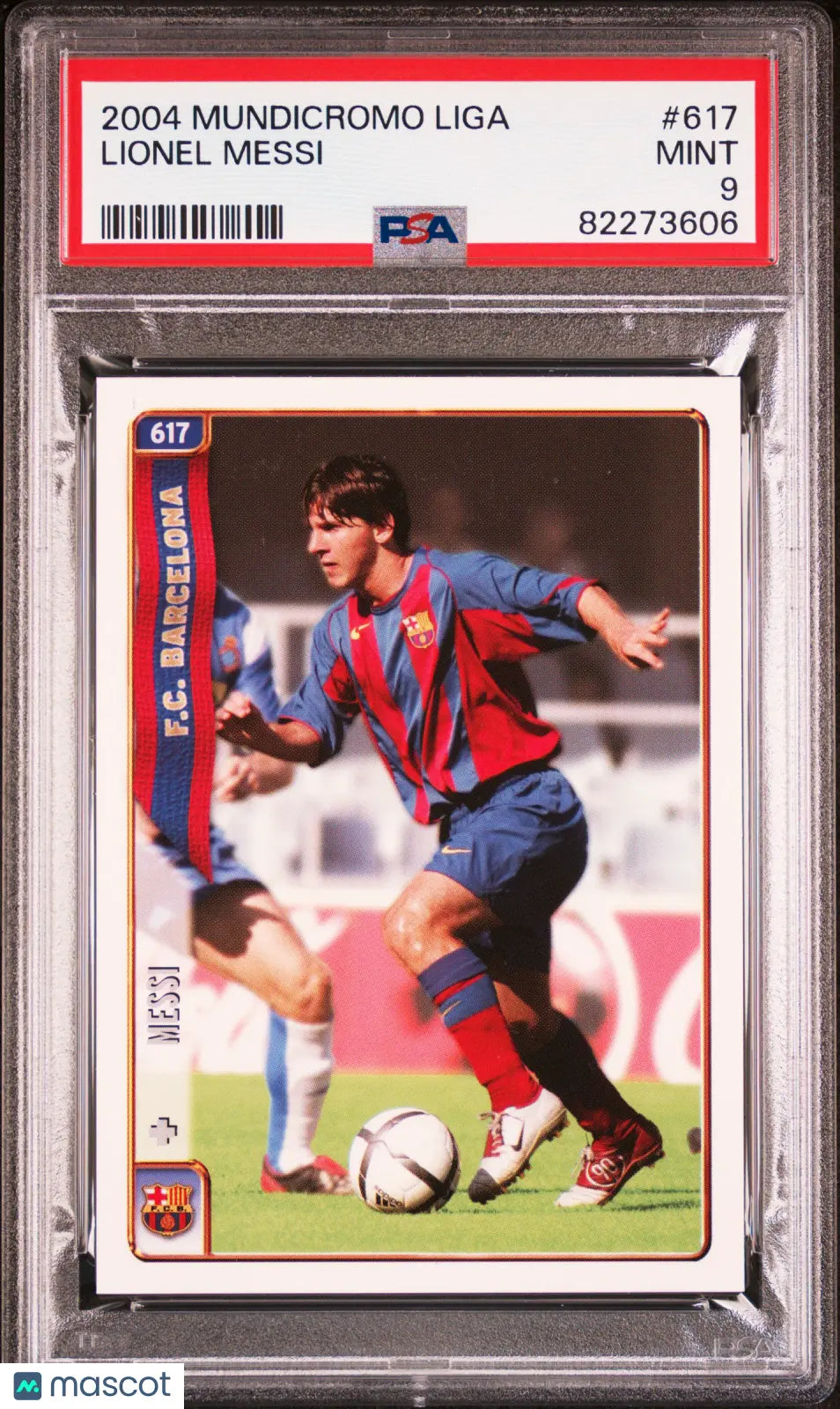 2004 Mundicromo Liga Rookie Lionel Messi RC #617 PSA 9 F.C. Barcelona